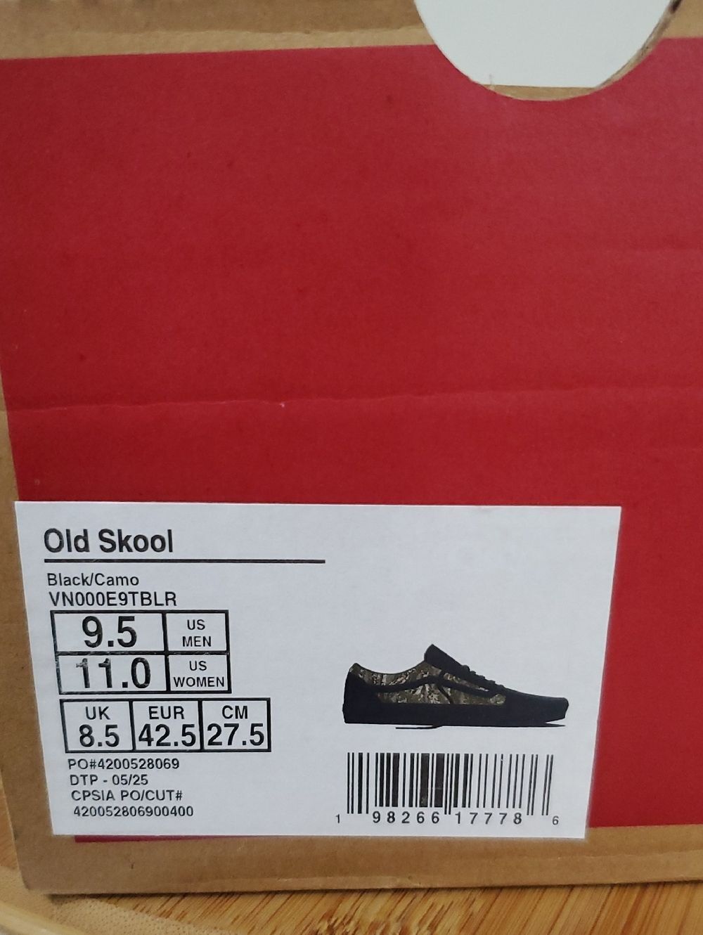 Vans Old Skool Black Camo Sneakers Unisex Men's 9.5/ Women's 11 NIB - Picture 9 of 10